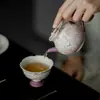 Tetera de Cerámica Pintada a Mano de Zorro de Nueve Colas con Filtro de Agujero de Bola para Uso Doméstico, Taza de Té Estilo Antiguo