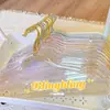Cabide Transparente de Acrílico Estilo Ins com Glitter e Pó Dourado, Cabide de Cristal para Uso em Lojas de Roupas, Cabide para Secar Roupas