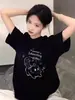Camiseta de Manga Corta con Estampado de Gato para Mujer 2026 Nuevo Top de Verano Algodón Puro Holgado Estilo Americano High Street Diseño de Alta Calidad Estilo Ins