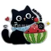 Lindos Accesorios de Zapato de Madera de Gato Negro de Dibujos Animados, Dijes para Zapatos Croc, Decoraciones DIY de Zapato de Gatito Negro