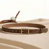 Cinto Maillard de Camurça de Alta Qualidade com Fivela de Pino Moda Feminina Retro de Luxo Leve Versátil Decorativo para Jeans