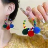 Pendientes de Bola de Felpa Blanca para Otoño e Invierno Diseño de Nicho Pendientes Suaves Elegantes Joyería para Orejas No Perforadas de Gama Alta para Mujer