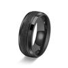 Anel Europeu e Americano de Aço Titânio Rolado Esmeril Masculino e Feminino de Alto Nível 8mm Arco Interno Nicho Fosco Anel de Ouro 18K