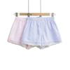 Estilo Americano 2025 Shorts Listrados com Renda Spicy Girl Feminino Elástico Cintura Alta Emagrecimento Casual Solto Versátil Hot Pants