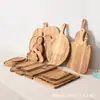 Bandeja de Madera de Acacia Transfronteriza para Uso Doméstico, Tabla para Pizza, Tabla de Cortar, Tabla para Filetes y Embutidos, Bandeja de Té, Tabla de Cortar de Madera Maciza, Bandeja para Servir la Comida