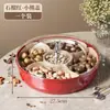 Caixa Compartimentada com Tampa para Frutas Secas, Caixa de Armazenamento de Lanches para Sala de Estar, Bandeja Selada à Prova de Poeira para Nozes e Doces, Bandeja de Frutas de Luxo Leve
