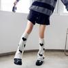 Calcetines de pierna ancha estilo milenio de doble cara con estrella tejida a juego de colores cubierta de pierna Primavera y Otoño calcetines de rizo blancos lote de fábrica