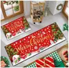 Juego de alfombrillas de cocina con temática navideña y motivos de letras, antideslizante para cuencos y platos, felpudo decorativo para la entrada del pasillo, alfombrilla resistente a la suciedad y al desgaste
