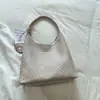 Bolsa Grande de Couro Sintético Transfronteiriça para Mulheres, Novo Estilo Tendência, Bolsa de Ombro Simples, Padrão Trançado, Bolsa Tote Casual para o Dia a Dia