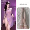 Shuoyao Manye Rosa Decote Uma Linha Transparente Cheongsam Lingerie Sexy Feminina Desejo Puro Nádegas Expostas Sem Remover Tentação 692