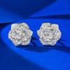 Mujing joias 2023 novos brincos de pino de prata S925 completos de diamante camélia pequena rosa para mulheres requintados versáteis
