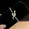 Pulsera ajustable estilo ins coreano con serpiente de circón, moderna y versátil para uso diario, lujo ligero y sensación de alta gama, joyería al por mayor