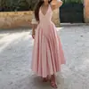 Vestido Largo a Cuadros con Cuello Halter, Cintura Ajustada y Dobladillo Amplio, Dulce y Elegante, Temperamento, Ropa Femenina Transfronteriza Europea y Americana 2026
