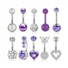 Conjunto de 10 Peças de Piercing de Umbigo Borboleta de Aço Inoxidável com Zircônia Argola Redonda para Umbigo Joias de Moda Casual para Piercing de Umbigo Venda por Atacado