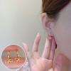 Pendientes sencillos distintivos de aguja de plata S925 de estilo coreano para mujer, moda retro, con microincrustaciones de circonita brillante, hebilla para la oreja, accesorios de moda