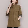 Abrigo para Mujer Largo Medio 2024 Nuevo Elegante Moda Combinable Chaqueta Madre de Mediana Edad Abrigo Casual Primavera y Otoño