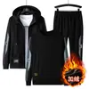 2025 Novo Popular Traje de Tamanho Grande para Homens no Outono e Inverno Roupa Esportiva Masculina Conjunto de Três Peças Solto Moletom com Gola Redonda e Calça