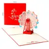 Cartão de aniversário musical com luz 3D estéreo bolo cartão de felicitações gravável presente feito à mão DIY cartão de bênção para funcionários
