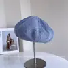 Boina Hueca Estilo Retro Japonés para Mujer, Sombrero de Painter de Nube Elegante Versátil de Otoño, Sombrero de Calabaza Transpirable de Color Sólido