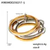 Roda Gigante Temperamento de Nicho Europeu e Americano Personalidade Criativa com Anel de Diamante Aço Inoxidável Banhado a Ouro Anel Multicamada com Combinação de Cores para Mulheres