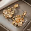 Za Aretes de Metal Simples Personalizados de Hoja Larga para Mujer Transfronterizos Europeos y Americanos Exagerados Creativos Retro Joyería