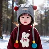 Touca de Bebê Inverno Lã Fofa Estilo Coreano Super Adorável Aconchegante Quente à Prova de Vento Proteção para Orelhas Touca de Tricô para Meninos e Meninas Tendência