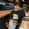 Novedad Primavera y Otoño 2026 Tops Casuales de Moda para Niños Medianos y Grandes, Camiseta de Manga Larga con Cuello Redondo de Dibujos Animados de Algodón Puro para Niñas