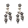 Para Cruzamento de Fronteiras Moda Exquisita Luxo Acessível Tendência Liga Completa Diamante Galho Flor Folha Flor Brincos Elegante Jantar Banquete Estilo