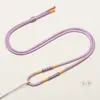 Cadena de suéter tejida a mano ajustable con colgante de cristal de ágata de jade ámbar cordón cuerda suave y duradera