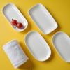 Venta de Fábrica Plato Blanco Puro de Porcelana de Hueso para Hotel para Toallas Se Puede Personalizar con Logo, Mesa de Restaurante Club Cerámica Soporte para Toallas Tangshan