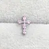 Pendiente de aleación de titanio ASTMF-136 con forma de gota de agua y circonita, cruz, pendiente para labio de titanio G23, cabeza de joyería