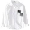 Camisa de manga larga de fibra de bambú, estilo ropa de trabajo, corte holgado, colección de otoño, marca profesional, ropa formal, resistente a las arrugas, camisa de rayas, para hombre
