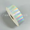 Ribete de cuero PU holográfico iridiscente con borde de cuero de una sola capa fluorescente dorado para accesorios para el cabello, ropa y manualidades DIY