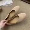 Zapatos planos de gamuza para mujer, primavera 2025, estilo coreano, sin cordones, suela suave, con temperamento