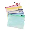 Bolsa de Arquivo com Zíper Transparente Estojo Criativo para Material Escolar de Estudante com Grade A4 Bolsa Impermeável para Armazenamento de Documentos Design de LOGOTIPO