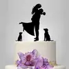 Regalo de Boda Creativo Tarjeta de Acrílico para Pastel Decoración de Pastel de Boda para la Novia y el Perro