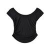 Camiseta feminina curta de verão, cor sólida, nova, europeia e americana, gola redonda grande, plissada, justa, manga curta, stretch, justa, top curto