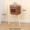 Rattan de pie de madera Decoración de sala de estar Soporte alto para flores Creativo soporte de piso de paja Maceta Mayorista Cesta de flores Fabricante