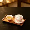 Juego de té de cerámica pintado a mano de jade de porcelana de grasa de cordero Mojing, jade de hielo, taza de maestro para uso doméstico, juego de té Kung Fu, taza de degustación