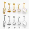 Moda Europeia e Americana novo anel de umbigo em aço inoxidável 316L com zircônia embutida prego de umbigo joia de piercing corporal