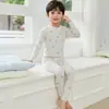26 Roupa Íntima de Algodão Puro Antibacteriano para Meninos da Primavera e Outono Lycra Algodão Roupa de Casa Estampada Roupas e Calças Finas de Outono para Crianças