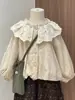 Roupa adorável de outono para meninas: roupa de bebê elegante estilo francês com uma camisa da moda de gola boneca e calça comprida floral conjunto de duas peças