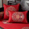 Almohada de boda bordado de boda decoración de habitación de boda mesita de noche sofá cama de presión suministros de boda Almohada doble roja