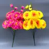 Flor de Varrer Tumbas em Varrer Tumbas Simulação Crisântemo Peônia 9 Cabeças 7 Cabeças Arranjo de Flores Sacrifício Flor de Plástico Flor Decorativa de Cemitério