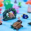 Decoraciones de paisajes en miniatura: peces pequeños creativos, tortugas, arrecifes de coral y rocas para acuarios; Accesorios y pequeños adornos para paisajismo de acuarios DIY