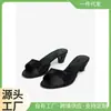 Nuevas Sandalias de Tacón Alto Estilo Europeo y Americano para Mujer de Verano, Material de Microfibra, Versátiles y Adelgazantes, Estilo Caliente Transfronterizo Venta al por Mayor 37