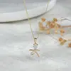 Corrente Elegante para Clavícula Banhada a Ouro Real com Zircônia Micro-incrustada Design de Nicho Feminino Colar de Laço Exquisito Simples Gargantilha