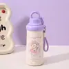 Botella de agua de dibujos animados linda, de aspecto elegante y gran capacidad, diseñada para chicas universitarias, taza térmica portátil para estudiantes