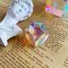 Apanhador de Sol Prisma Cubo de Luz Refração Colorida Eletroplatado Ornamento de Mesa Presente de Aniversário para Meninas Aurora Boreal