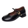 Zapatos de Madre con Suela Blanda para Dropshipping, Zapatos Cómodos de Hebilla de Una Sola Línea, Zapatos Mary Jane para Mujer, Zapatos Pequeños de Cuero Bajos para Otoño